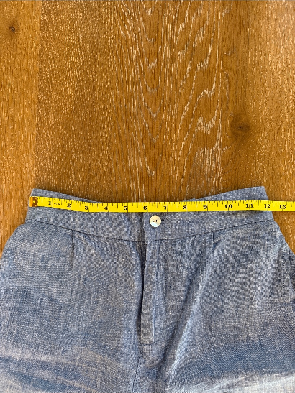 Tahari Blue Linen Shorts with Elastic Waist XS - Picture 6 of 10